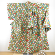 Load image into Gallery viewer, Wool Kimono Ensemble Haori Set Kikugame Shersu Pattern Unit orange Dyeing Point Bee Casual Casual Kimono
