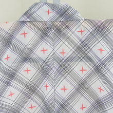 Load image into Gallery viewer, Summer kimono single garment Polyester Washable kimono -style kimono kimon lattice Kasuri white x black x purple x pink bee collar