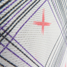 Load image into Gallery viewer, Summer kimono single garment Polyester Washable kimono -style kimono kimon lattice Kasuri white x black x purple x pink bee collar