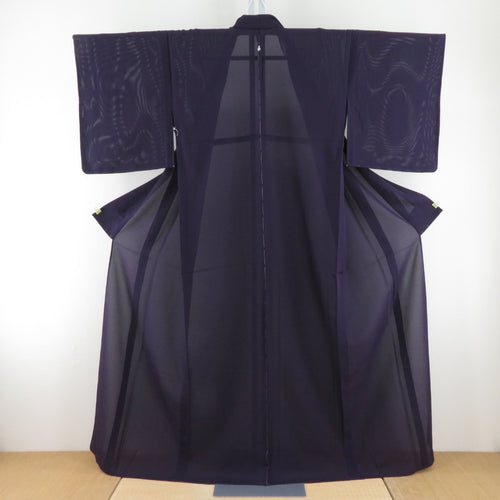 Summer kimono Color Color Color Color Wear Wide Collar Wide Color Silk Dark Purple One Crest Railway Tailor Star 160cm