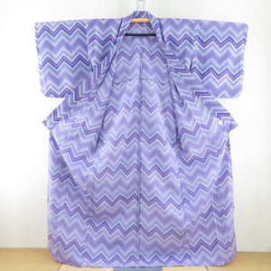 Komon Uniform Bee Bee Collar Polyester Washing Kimono Zig Zag Purple x Light Purple x Probey colored Light 162cm