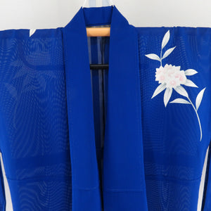 Visitors Summer kimono Wide collar pure silk blue white pink flower sentence without crest