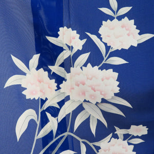 Visitors Summer kimono Wide collar pure silk blue white pink flower sentence without crest