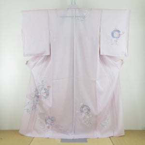 Visitors Summer kimono Wide collar pure silk thin pink x white x Light purple mirror back pattern