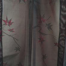 Load image into Gallery viewer, Summer kimono single garlic sparing collar pure silk pure silk black x red summer tailor