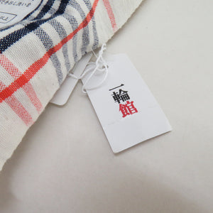 Cotton kimono Ise -cotton Cotton Big Back Bachi Bachi Collar Washing Kimono Check Pattern White x Navy x Red Red