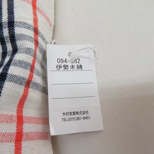 Cotton kimono Ise -cotton Cotton Big Back Bachi Bachi Collar Washing Kimono Check Pattern White x Navy x Red Red