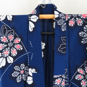 Yukata for women's yukata dark blue x white x red flower pattern Summer items ladies tailored 153cm