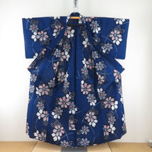 Load image into Gallery viewer, Yukata for women&#39;s yukata dark blue x white x red flower pattern Summer items ladies tailored 153cm