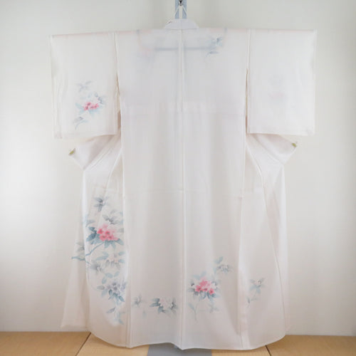 Attachment Summer kimono Wide collar pure silk white flower pattern without crest