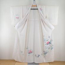 Load image into Gallery viewer, Attachment Summer kimono Wide collar pure silk white flower pattern without crest