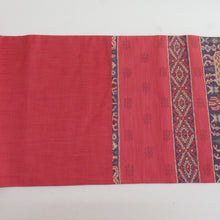 Load image into Gallery viewer, Bag track pure silk stylish bag zone red x purple jurum Silky Cotton six -handed kimono length 440cm long kimono length 440cm