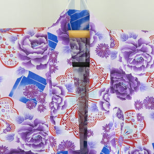 Yukata for women Yukata Size Floral Purple Purple x vermilion Cotton Summer Futures Ladies