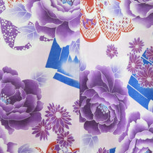 Load image into Gallery viewer, Yukata for women Yukata Size Floral Purple Purple x vermilion Cotton Summer Futures Ladies