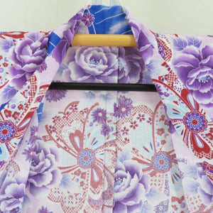 Yukata for women Yukata Size Floral Purple Purple x vermilion Cotton Summer Futures Ladies