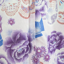 Load image into Gallery viewer, Yukata for women Yukata Size Floral Purple Purple x vermilion Cotton Summer Futures Ladies