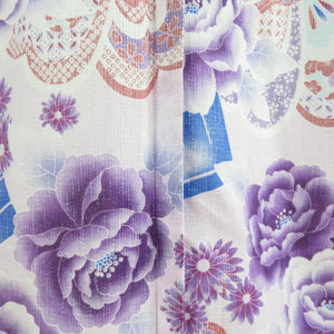 Yukata for women Yukata Size Floral Purple Purple x vermilion Cotton Summer Futures Ladies