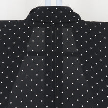 Load image into Gallery viewer, Komon single clothing polyester Washable kimono black x white polka dots pattern wide collar kimono