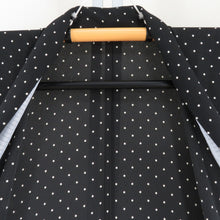 Load image into Gallery viewer, Komon single clothing polyester Washable kimono black x white polka dots pattern wide collar kimono