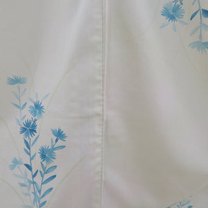 Summer kimono single garlic Polyester Washable kimono summer flower flower pattern Yellow -green x light blue bee collar tailored 158cm