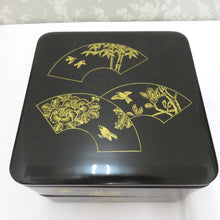 Load image into Gallery viewer, Antiques / folk art Kiyoshihiro Kiyoshi Heavy Box Two -layer Heavy Heavy Ball Black lacquered ware sinking kin and birds