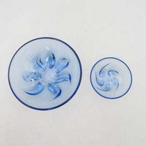 Tableware SGS Sakura Stamp Glass Bowl 5-piece set Blue Flower Vintage Deadstock item