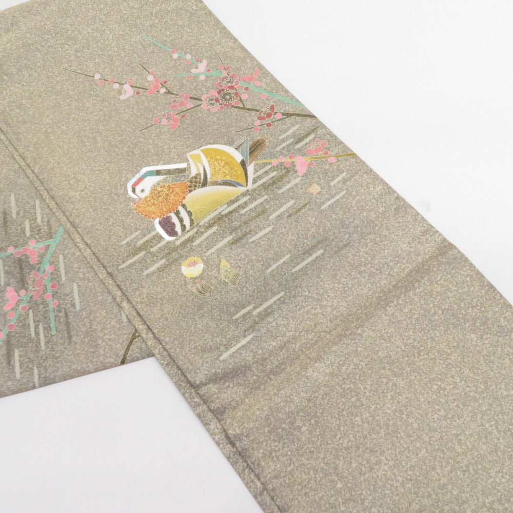 袋帯 人間国宝【羽田登喜男】作 鴛鴦 金通し お太鼓柄 仕立て上がり