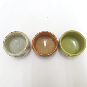 Kutani ware antique / folk crafts Kutani Higashi -Sen Gui Ochoco 5 General Gumi Shochiku Ume Picture Changed Sake Work Box