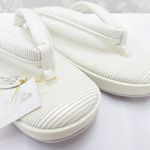 Sandshal Summer / Single Collow Selver Summer Obi Gift Present NEW Canvas White M size White Japanese Made in Japan Women's Ladies Footwear for Women