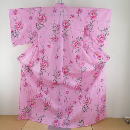 Yukata Women's Yukata Flower Pattern Pink L size Cotton Summer Women's Ladies