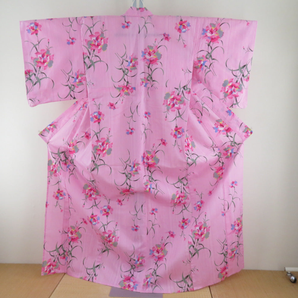 Yukata Women's Yukata Flower Pattern Pink L size Cotton Summer Women's Ladies