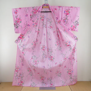 Yukata Women's Yukata Flower Pattern Pink L size Cotton Summer Women's Ladies