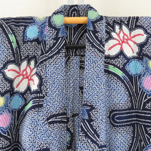 Load image into Gallery viewer, Yukata Women&#39;s Yukata Flower Pattern Navy x White x Multolned Cotton Summer Sudden Women&#39;s Ladies 154cm