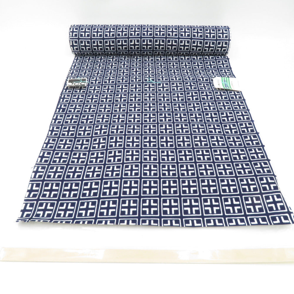 Request for men's yukata for men white x 100 % dark blue cotton Come land fabric kimono unaqualed summer men's men's thread dust Limake dough length 1200cm