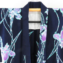 Load image into Gallery viewer, Yukata Women Yukata Kitsubata Pattern Done X Mint x Purple Ketsubetsu Dyeing Cotton Summer Futures Ladies Tailed Light 155cm