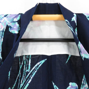 Yukata Women Yukata Kitsubata Pattern Done X Mint x Purple Ketsubetsu Dyeing Cotton Summer Futures Ladies Tailed Light 155cm