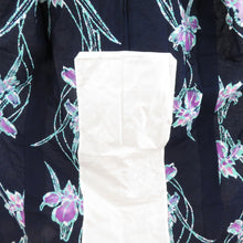 Load image into Gallery viewer, Yukata Women Yukata Kitsubata Pattern Done X Mint x Purple Ketsubetsu Dyeing Cotton Summer Futures Ladies Tailed Light 155cm