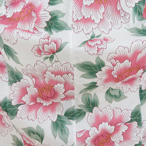 Yukata Women's Yukata Flower Pattern White X Pink x Green Cotton Summer Swar Ladies