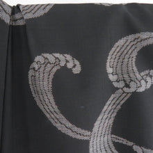 Load image into Gallery viewer, Komon single clothing pongee wide collar pure silk waves black x gray tailed rising height 159cm