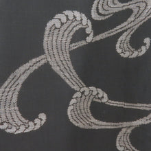 Load image into Gallery viewer, Komon single clothing pongee wide collar pure silk waves black x gray tailed rising height 159cm