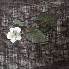 Load image into Gallery viewer, Bagist Natsubukuro Obi Zao Back Obi Club Brown x White Flower Went Pupo Single Weaving Pure Silk Tailoring Kimono Back Length 467cm