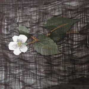 Bagist Natsubukuro Obi Zao Back Obi Club Brown x White Flower Went Pupo Single Weaving Pure Silk Tailoring Kimono Back Length 467cm