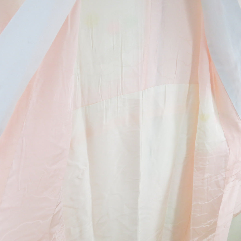 襦袢 振袖用 ぼかし 菊文様 桃色 正絹 広衿 袖無双 長襦袢 仕立て