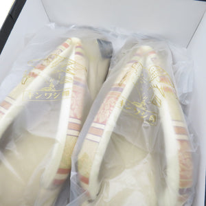 草履 東京浅草【金鷲】キンワシ印 絹鼻緒 Lサイズ シャンパンゴールド 花唐草 24cm 日本製 未使用品