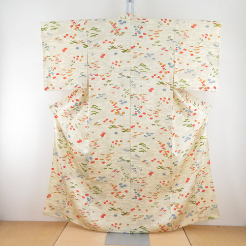 Komon Komon Uniforms Cream Cream on Flowers x Multic Color Bee Collar Pure Silk Casual Casual Studio 155cm