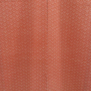 Komon single clothing Aomi wave pattern Red x white wide collar pure silk casual height 153cm