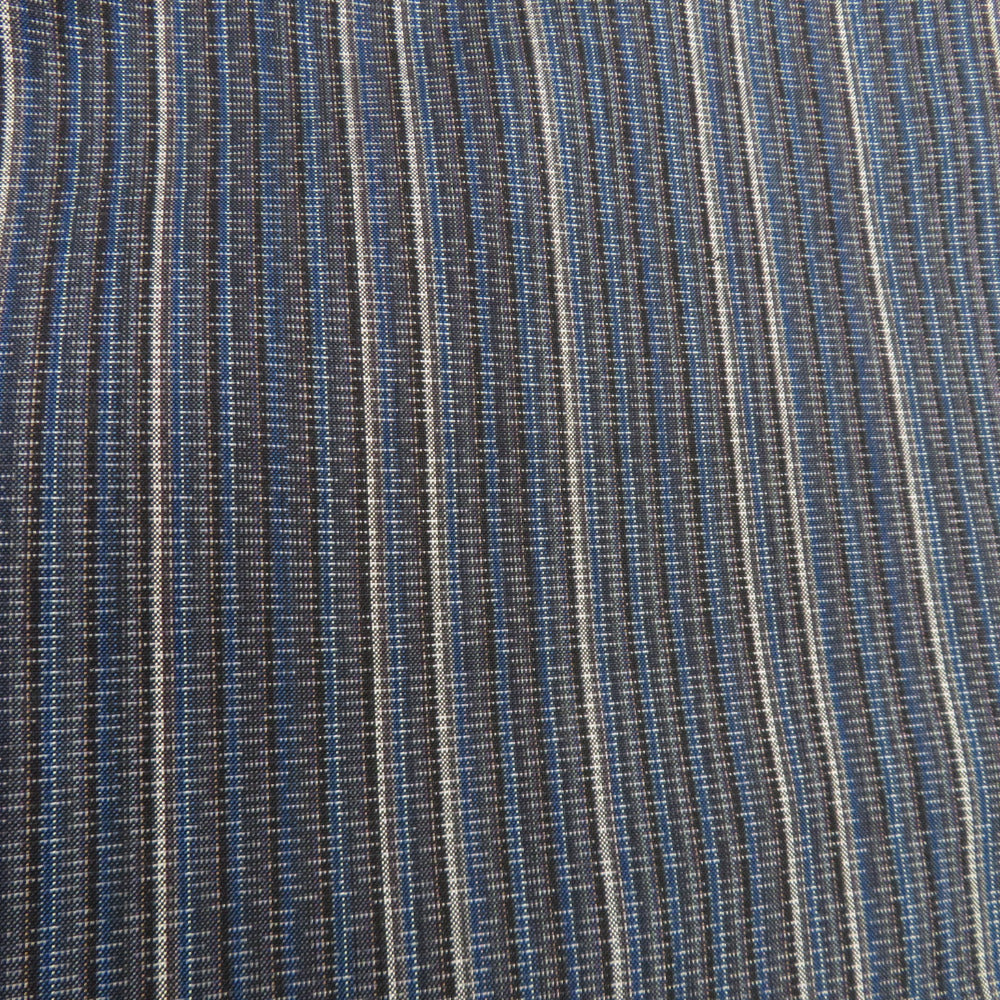 紬 着物 本場大島紬 証紙付 大島紬美幸謹製 袷着物 広衿 青紺色 縞柄