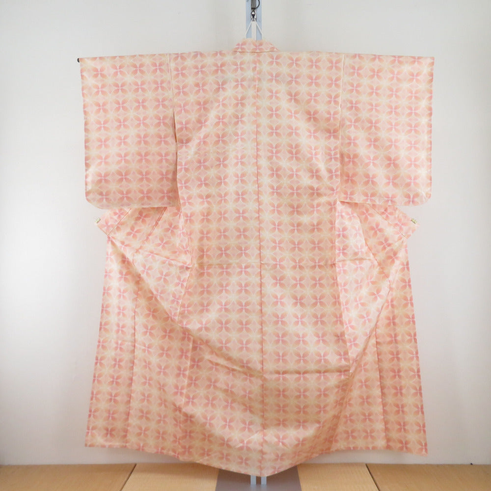 Tsumugi Kimono Kimono Character Pattern Park X Orange x Red Bee Collar Pure Silk Casual Casual Studio 157cm