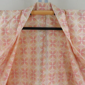 Tsumugi Kimono Kimono Character Pattern Park X Orange x Red Bee Collar Pure Silk Casual Casual Studio 157cm