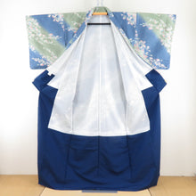 Load image into Gallery viewer, Komon Polyester Lined Wide Collar Tataki Lao Blue Power Polish x Green Washing Kimono